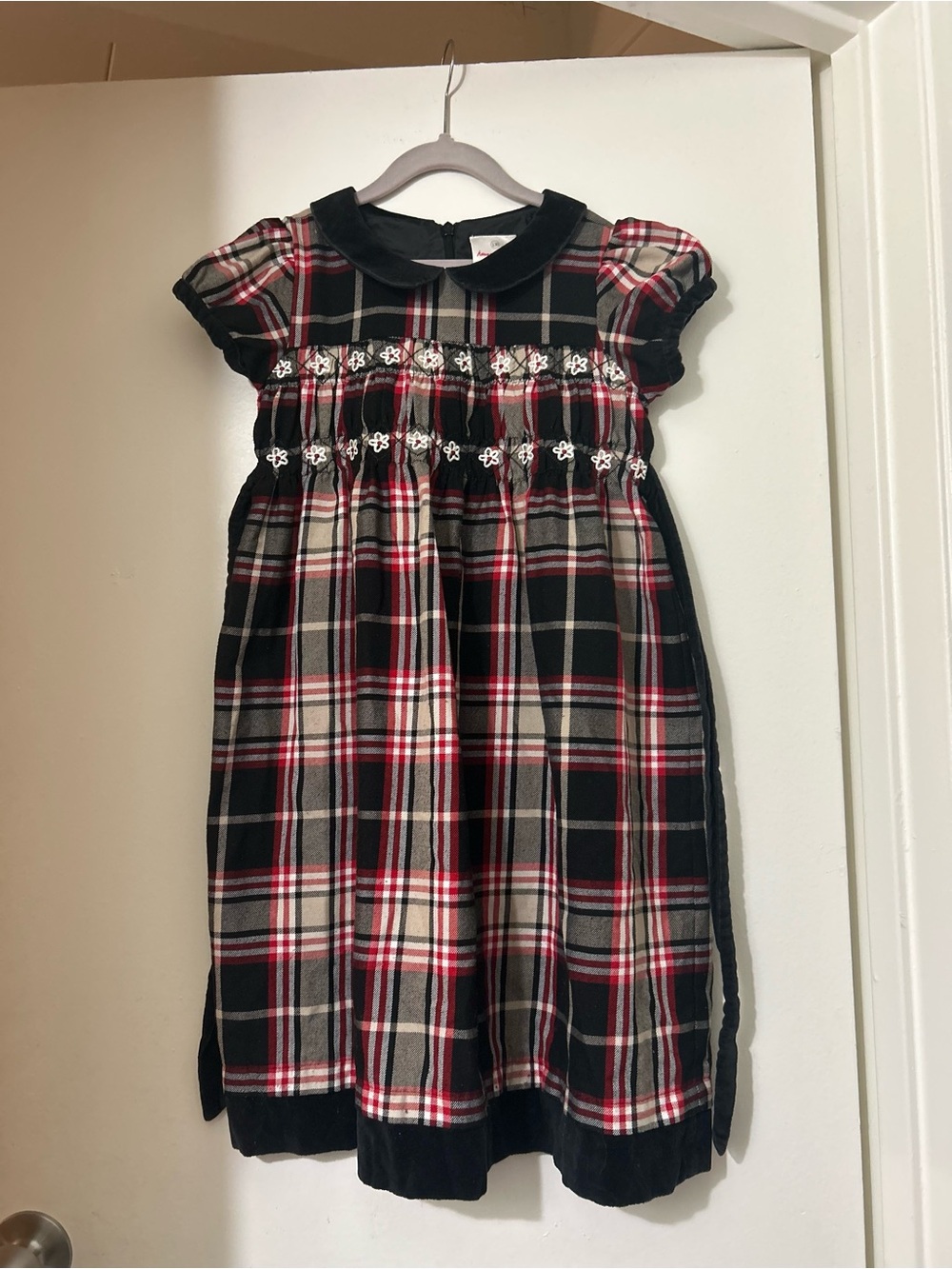 Hanna Andersson plaid Smocked Dress size 8y